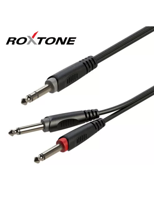 Roxtone RAYC100L3 6,3 sztereó Jack - 2x6,3monó Jack kábel, 3m