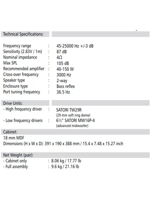 SB Acoustics ARA-Be White High-Gloss Complete Speaker Kit