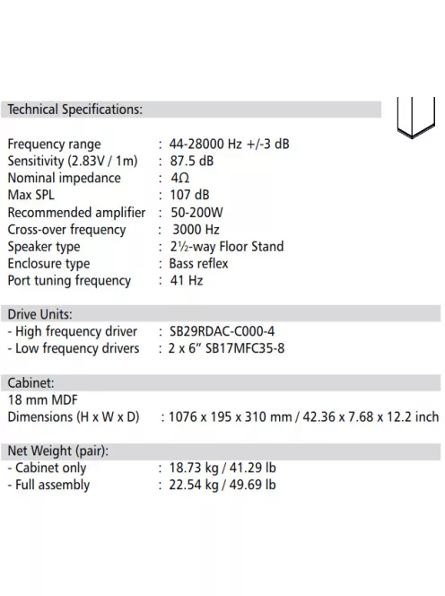 SB Acoustics ARYA Rosewood High-Gloss Complete Speaker Kit