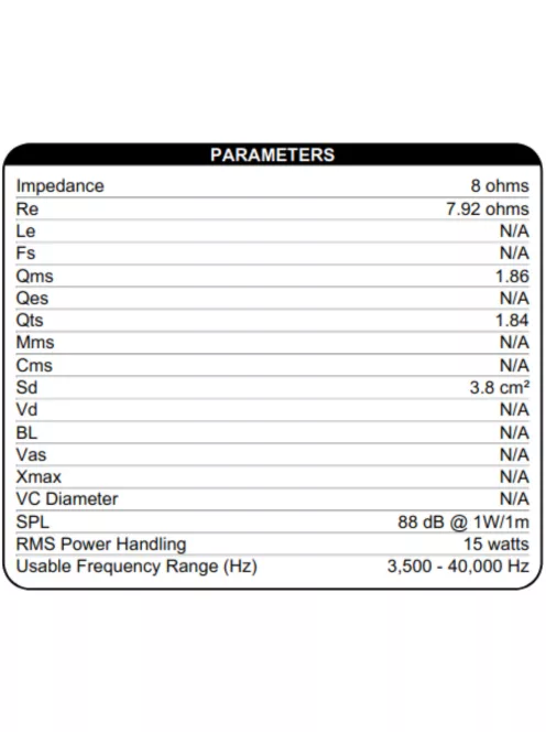 Dayton Audio AMT Mini-8 Air Motion Transformer magassugárzó, 8 Ohm