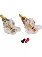 BPWK-G | Winged Knob Insulated Binding Post | Banana Jack | Pair Gold