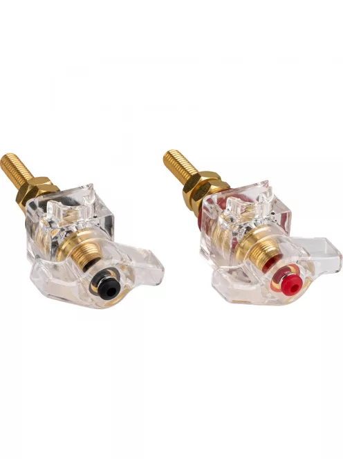 BPWK-G | Winged Knob Insulated Binding Post | Banana Jack | Pair Gold