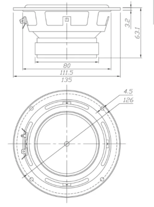 Dayton Audio DA135-8 5-1/4" Alumínium mélysugárzó, mélyközép
