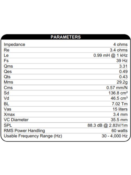 Dayton Audio DC160-4 6-1/2" Classic mélysugárzó