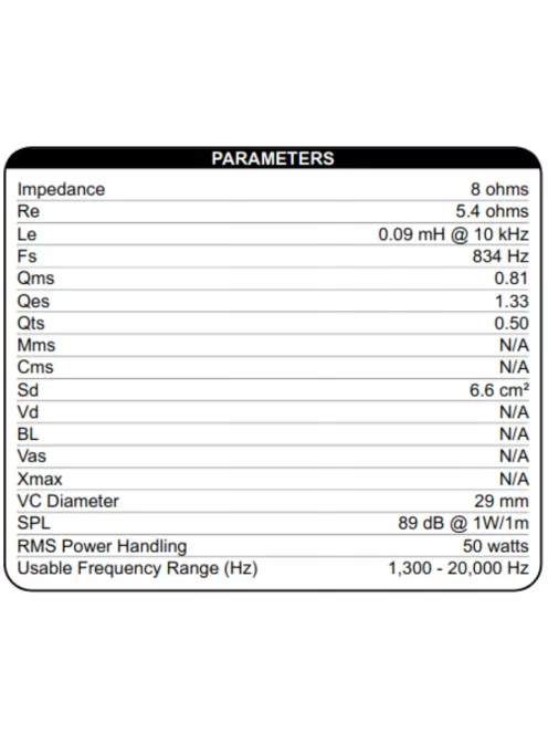 Dayton Audio DC28F-8 1-1/8" Silk Dome Tweeter