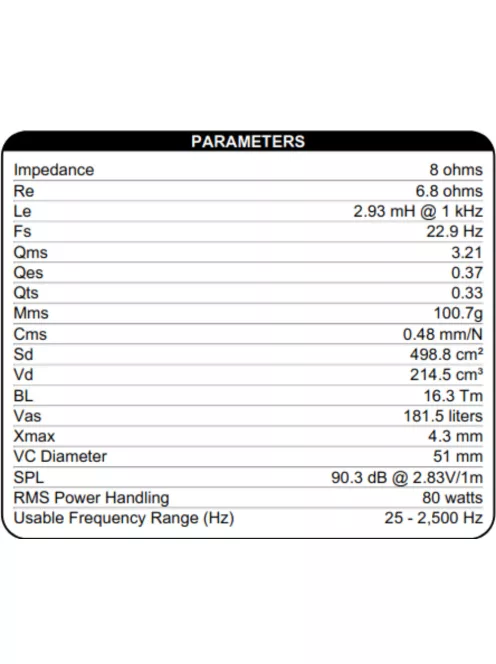 Dayton Audio DC300-8 12" Klasszikus mélysugárzó