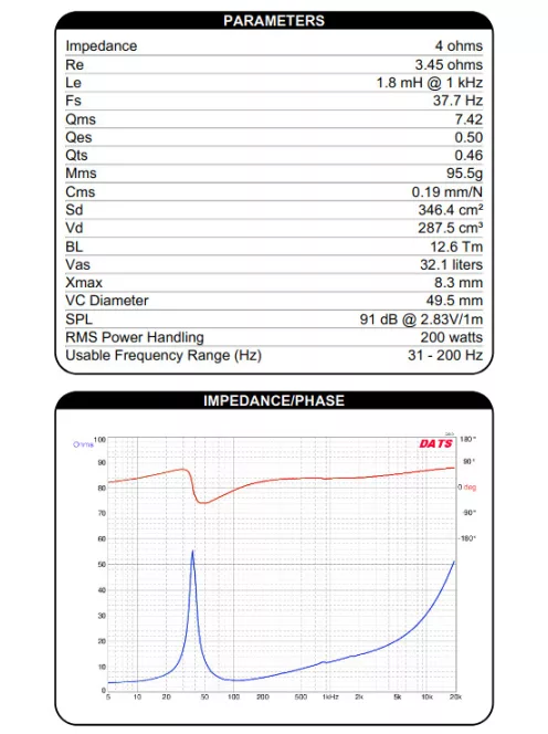 DCS255-4 10" Classic Subwoofer 4 Ohm