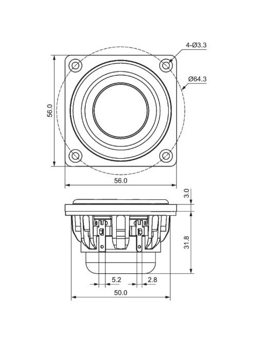 DMA58-4 2" Aluminum Cone Full-Range Driver