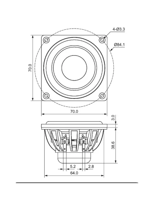 DMA70-4 2-1/2" Aluminum Cone Full-Range Driver