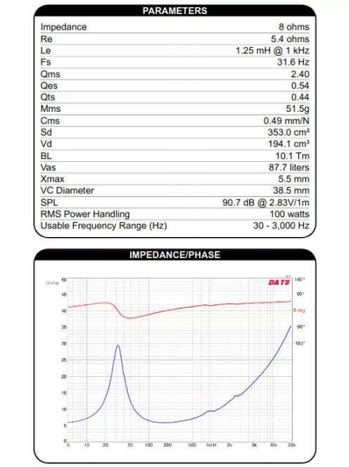 DS270-8 10" Designer Series Woofer Speaker