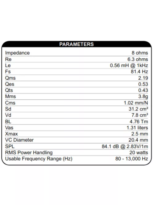 Dayton Audio DS90-8 3" Designer Series szélessávú hangszóró 8 Ohm