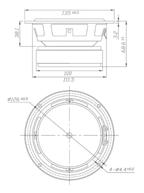 Dayton Audio DSA135-8 5" Designer Series Alu mélysugárzó