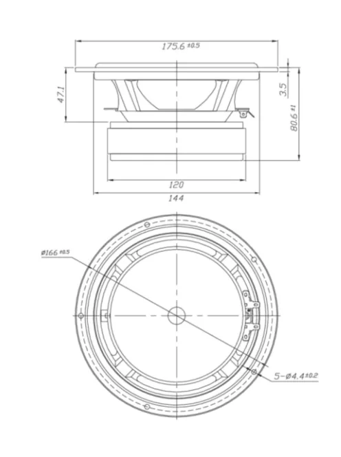 Dayton Audio DSA175-8 6-1/2" Designer Series aluminum mélyközép sugárzó