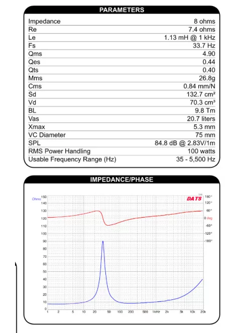 ES180TiA-8 7" Esoteric Series Woofer 8 Ohm