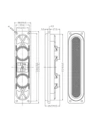 HARB252-8 1" x 5" Dual Motor High Aspect Ratio BMT Speaker Driver 8 Ohm
