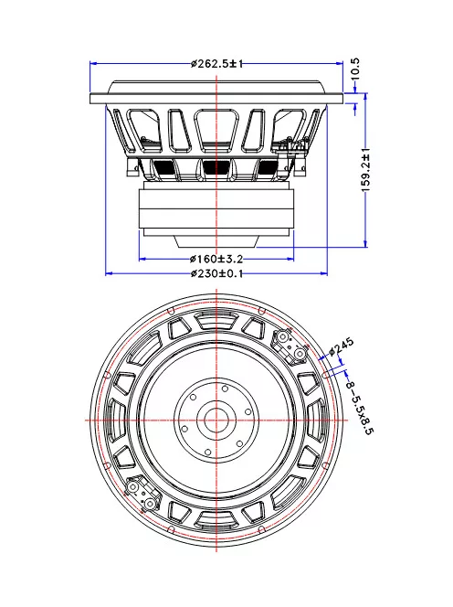 MX10-22 10" Max-X High Excursion DVC Subwoofer 2 Ohms Per Coil