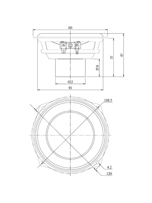 Dayton Audio ND105-8 4" Alumínum mélyközép hangszóró, 8 Ohm