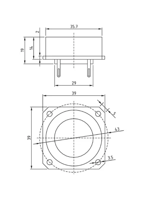 Dayton Audio ND20FB-4 Rear-Mount 3/4" Neodymium Dome Tweeter