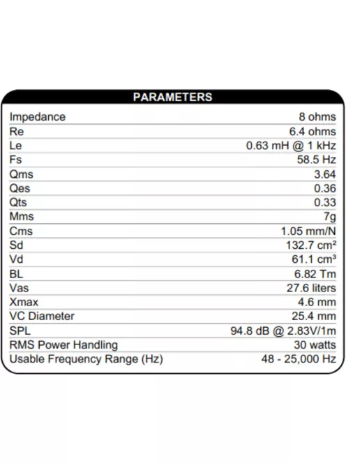 Dayton Audio PS180-8 6-1/2" neodímium szélessávú hangszóró