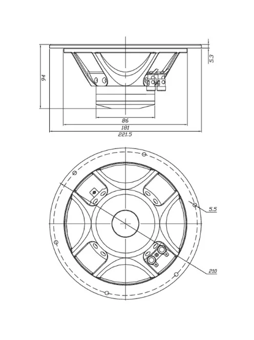 Dayton Audio PS220-8 8" Point Source Full-Range Neo Driver