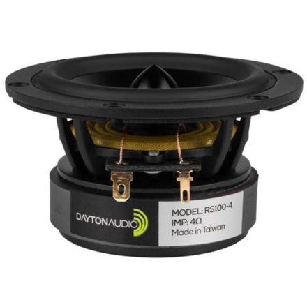Dayton Audio RS100-4 4" Reference Full-Range Driver 4 Ohm. Black alu. cone