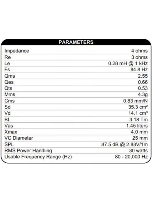 Dayton Audio RS100-4 4" Reference Full-Range Driver 4 Ohm. Black alu. cone