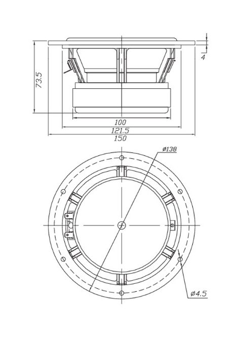 Dayton Audio RS150-8 6" Reference Woofer. Black alu. cone