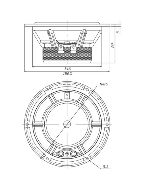 Dayton Audio RS180-4 7" Reference Woofer 4 Ohm. Black alu. cone