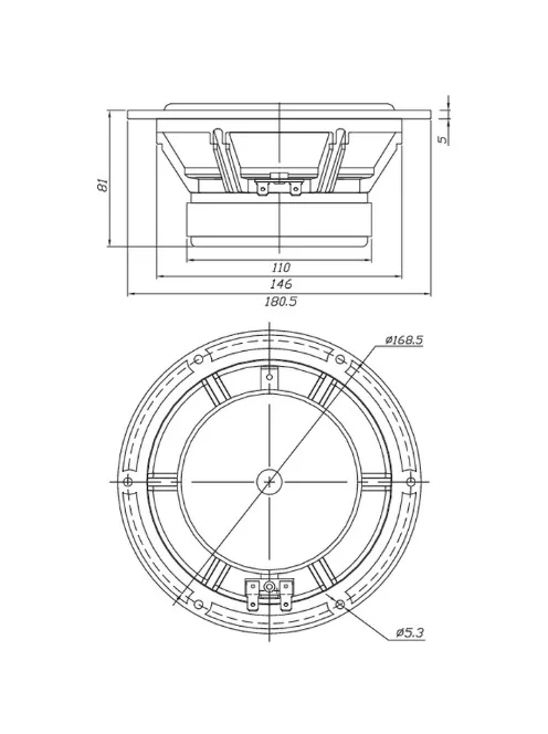 Dayton Audio RS180P-8 7" Reference Paper Midwoofer 8 Ohm