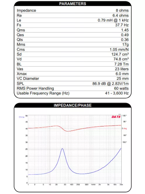 Dayton Audio RS180S-8 7" Reference Shielded Woofer 8 Ohm. Black alu. cone