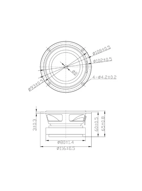 Dayton Audio TCP115-4 4" Treated Paper Cone Midbass Woofer 4 Ohm