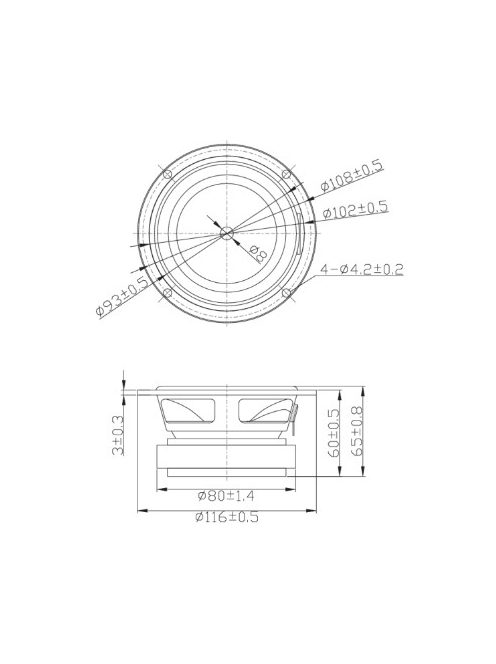 TCP115-8 4" Treated Paper Cone Woofer
