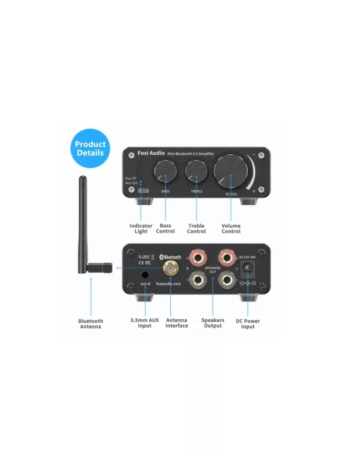 Fosi Audio BT10A Stereo erősítő