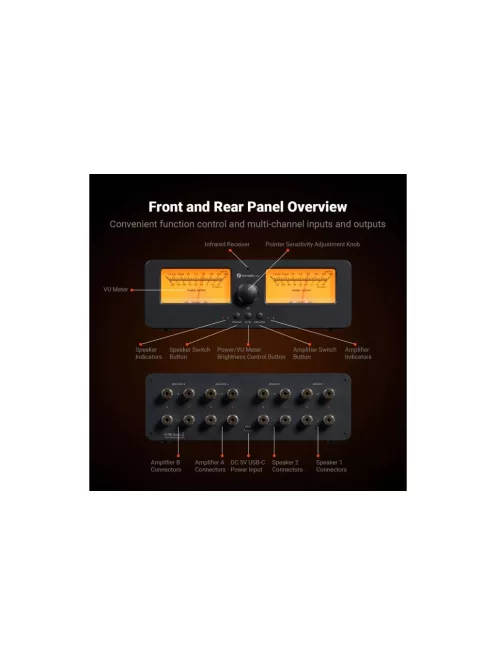 Fosi Audio LC30 erősítő hangszóró kapcsoló 2 bemenet, 2 kimenet