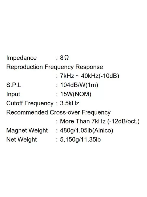 Fostex T500A MKIII Horn Super Tweeter, 8 Ohm, Alnico
