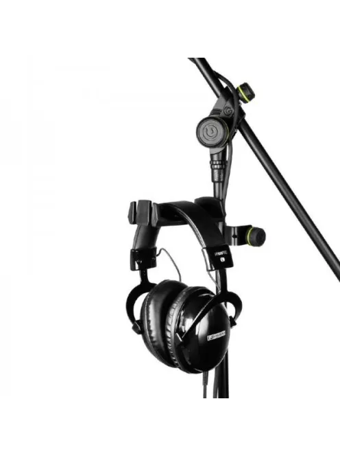 fejhallgató-tartó – állvány oszlopára szerelhető, fekete