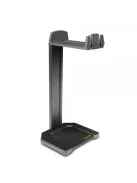 fejhallgató-tartó – asztali, fekete