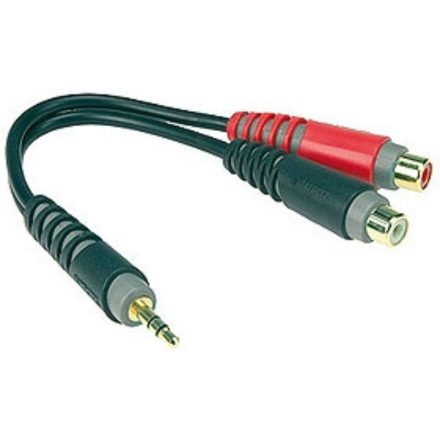 Y adapter kábel, JACK-RCA, 0,2 m  - Kábel, csatl./Kábel/Átalakító- és inzertkábel