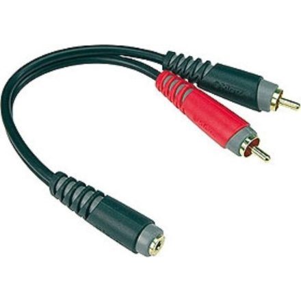 Y adapter kábel, JACK-RCA, 0,2 m  - Kábel, csatl./Kábel/Átalakító- és inzertkábel