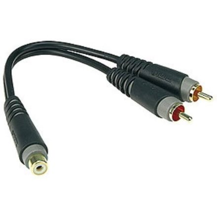 Y adapter kábel, RCA-RCA, 0,2 m  - Kábel, csatl./Kábel/Átalakító- és inzertkábel