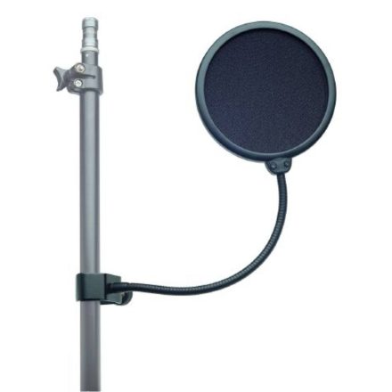 popfilter, dupla nejlon ernyő, fekete, 23 mm min. csőátmérő - Mikrofon/Mikrofon tartozék/Szélzs