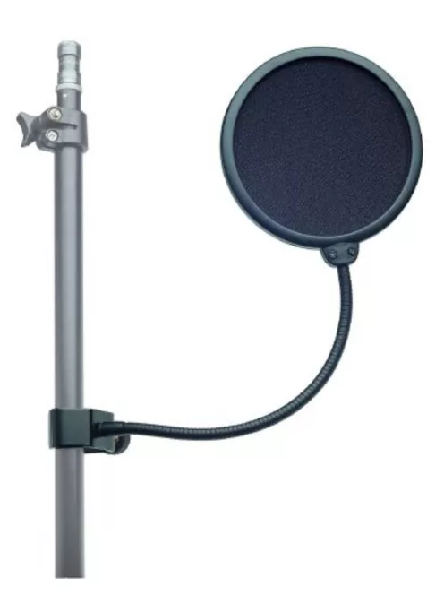popfilter, dupla nejlon ernyő, fekete, 23 mm min. csőátmérő - Mikrofon/Mikrofon tartozék/Szélzs