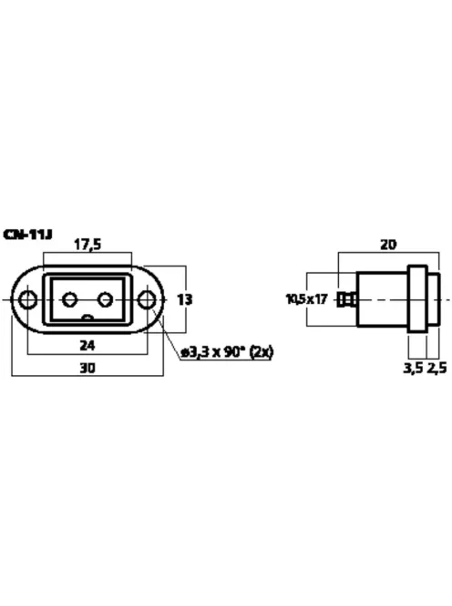Monacor CN-11J, 2-pólusú csatlakozó