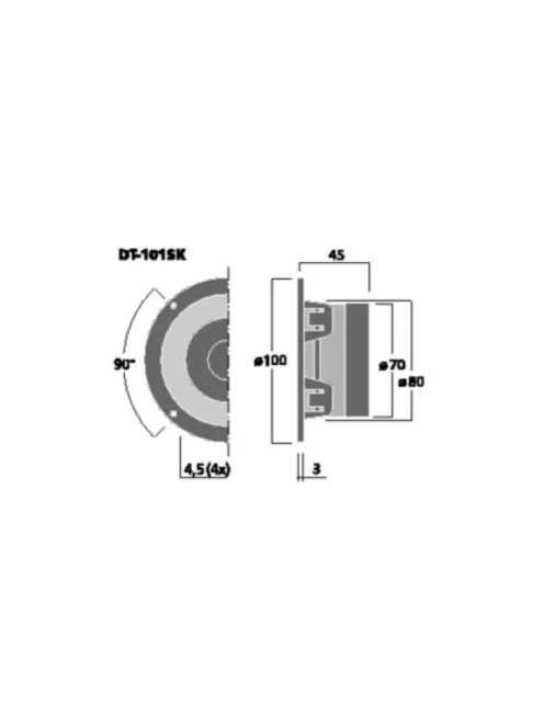 Monacor DT-101SK, Hi-Fi dóm magassugárzó, 50Wmax, 8Ω
