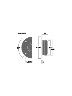 Monacor DT-19SU, Hi-Fi dóm magassugárzó, 80Wmax, 8Ω