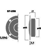 Monacor DT-25N, neodímium Hi-Fi magassugárzó, 80Wmax, 8Ω