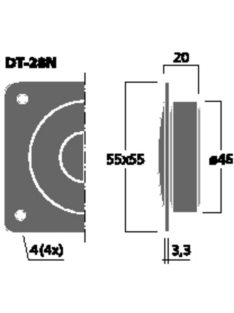 Monacor DT-28N, neodímium magassugárzó, 100Wmax, 8Ω