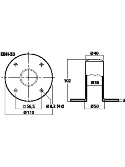 Monacor EBH-53, Állványhüvely