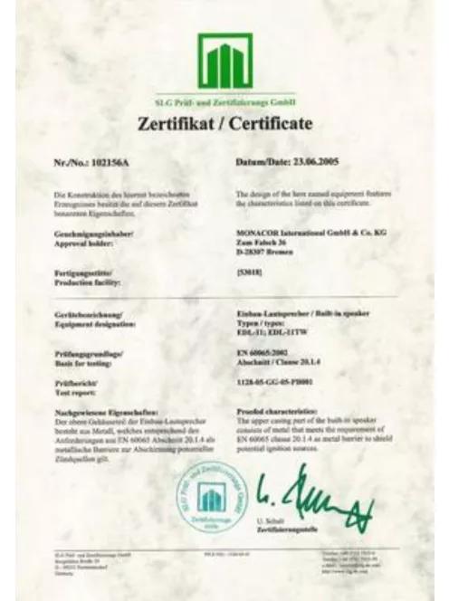 Monacor EDL-11TW 100V-os, süllyeszthető kivitelű