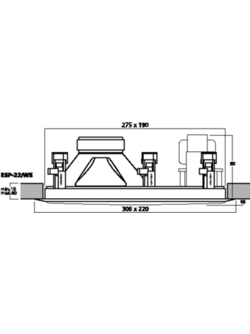 Monacor ESP-22/WS, PA Hi-Fi fali és mennyezeti hangsugárzó